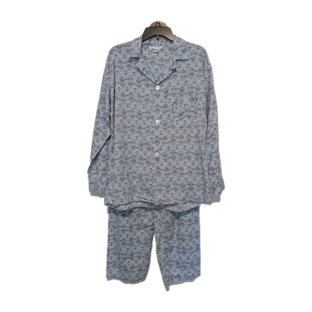 Men's Marlowe Vintage Permanent Press Cotton Medallion Pajama Set M/L C W30